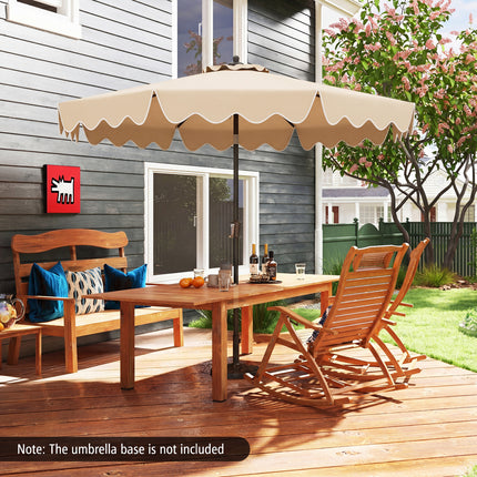 9 Feet Patio Umbrella with Crank Handle and Push Button Tilt-Beige