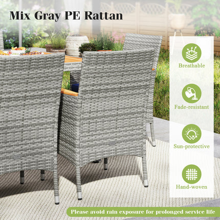 9 Pieces Patio PE Wicker Dining Set for Deck  Garden and Yard-Navy