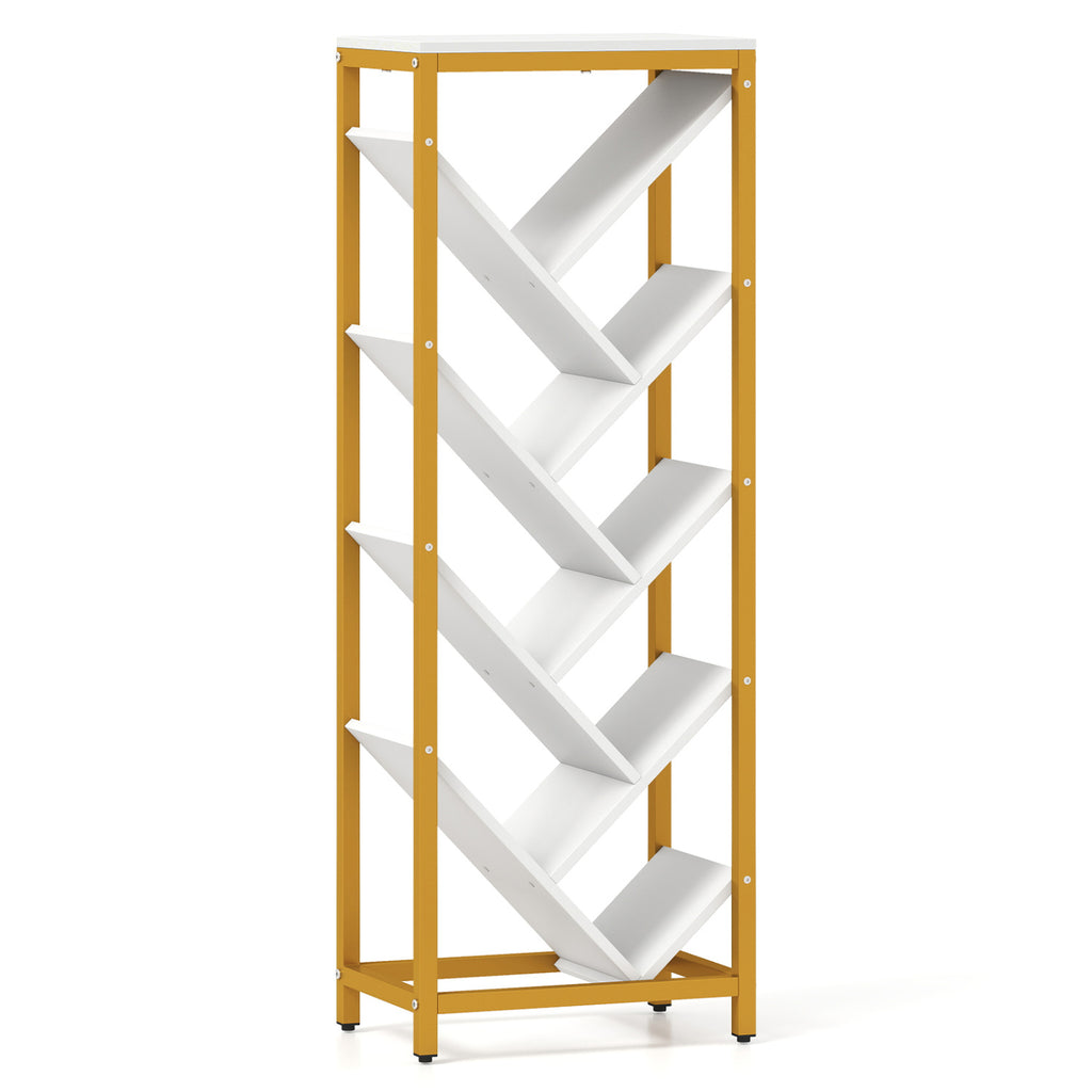 9-Tier Freestanding Bookcase for Hardcover Books-White