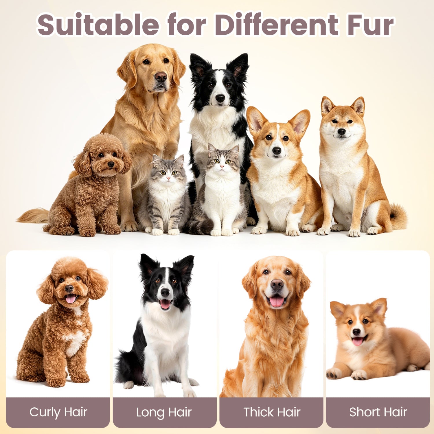 9-in-1 Dog Grooming Vacuum Kit for Shedding with 3 Suction Modes and Clippers for Dogs and Cats Home Cleaning