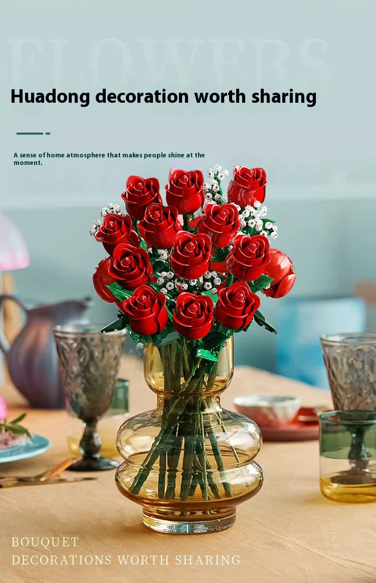 Rose Bouquet Starry Building Blocks Gift