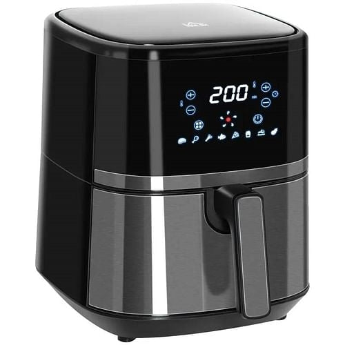 4 in 1 Oven Fryer 4.7 QT Silver/Black Multi-Function