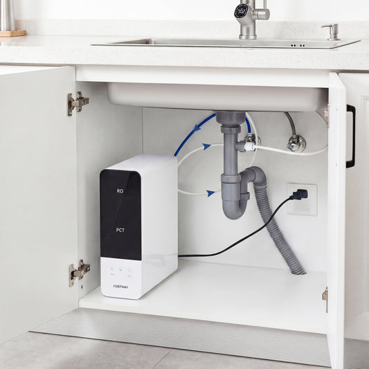 AW-RB05 Alkaline PH+ Reverse Osmosis Water Filter 800 GPD Tankless Under-Sink RO System-Black