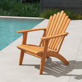Acacia Wood Outdoor Patio Chair with 400 lbs Weight Capacity-Natural