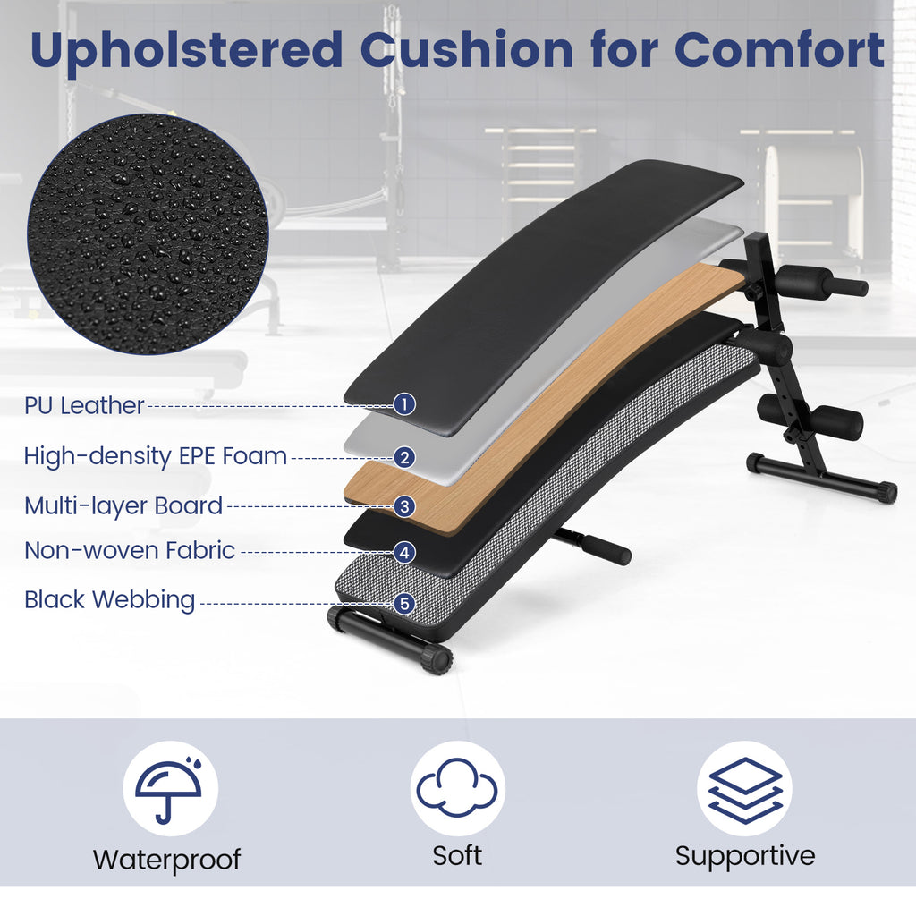 Adjustable Decline Sit Up Bench for Exercise for Home Gym
