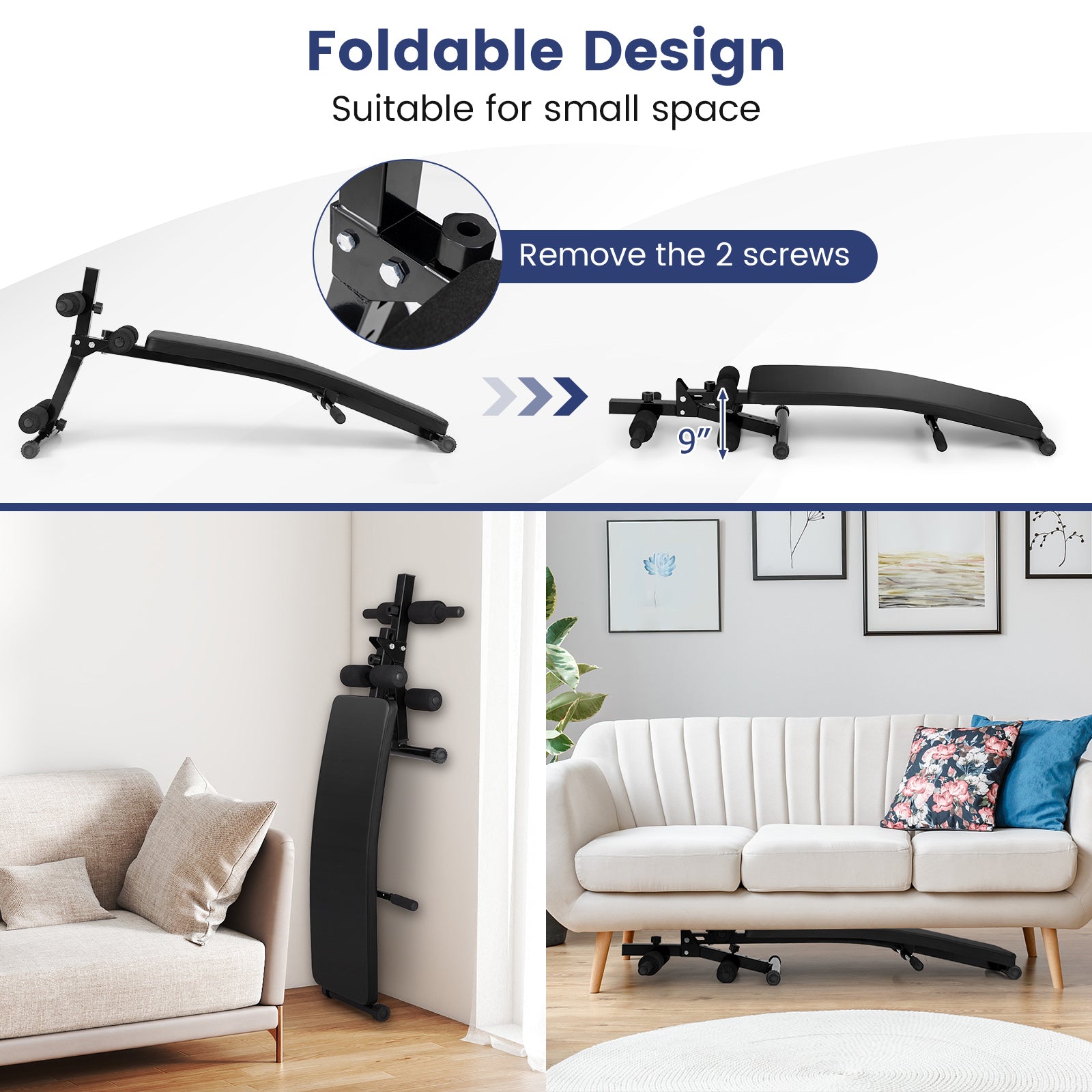 Adjustable Decline Sit Up Bench for Exercise for Home Gym