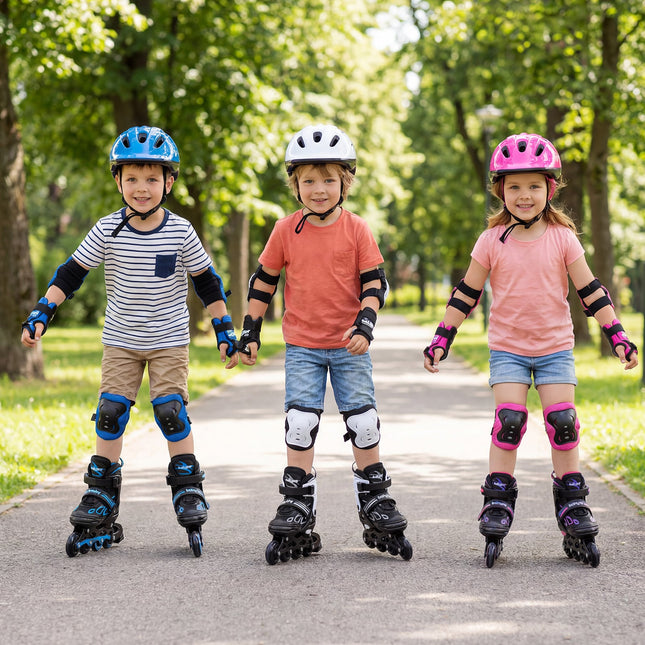 Adjustable Kids' Incline Skates for Boys Girls Ages 5-14-Blue