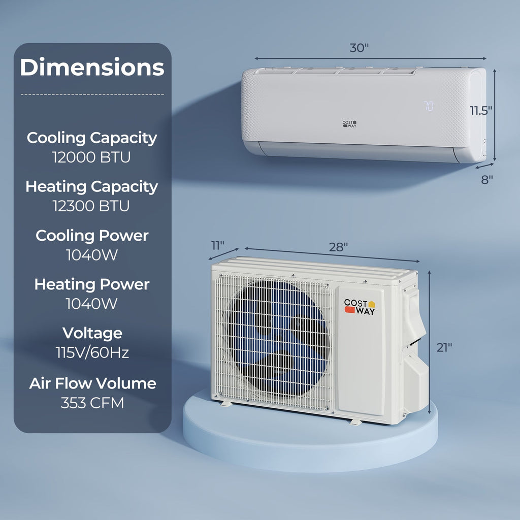 Airtural Series 12000 BTU 115V 22 SEER2 WiFi Enabled Mini Split Heat Pump