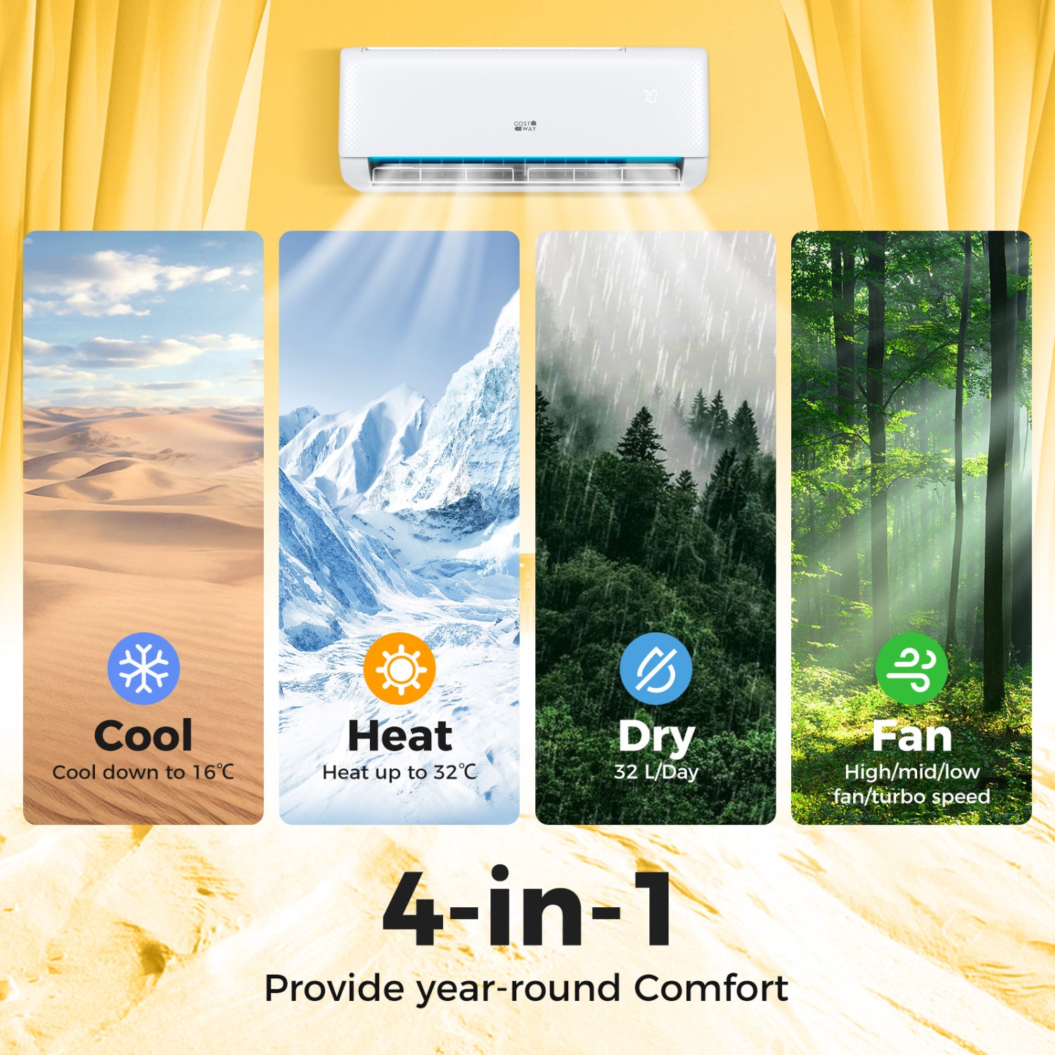 Airtural Series 18000 BTU 21 SEER2 Ductless Mini Split Air Conditioner and Heater 208-230V Energy Star Certified