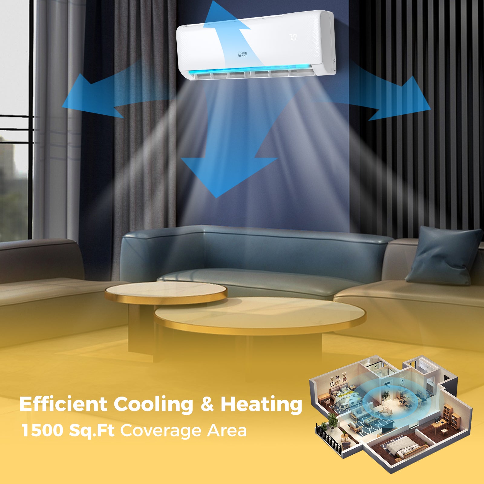 Airtural Series 24000 BTU 21 SEER2 Mini Split Heat Pump Energy Star Certified WiFi Enabled