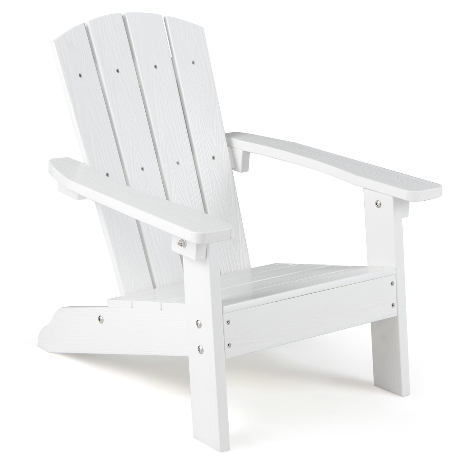 All-Weather HIPS Kid's Adirondack Chair with with High Backrest and Armrests-White