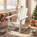 All-Weather HIPS Kid's Adirondack Chair with with High Backrest and Armrests-White