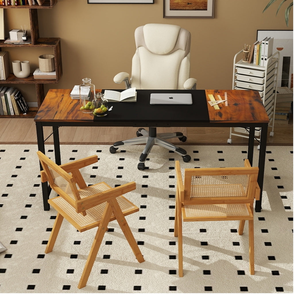 All-in-One Home Office Furniture Bundle ''“ Ergonomic Chair  Spacious Desk  Multi-Drawer Cart  Bookshelf & Accent Chairs