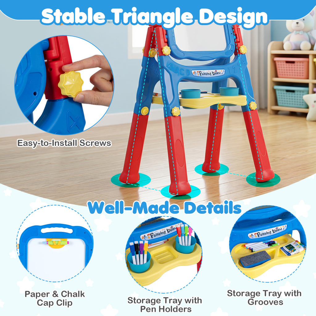 Art Easel for Kids with Adjustable Height-Blue