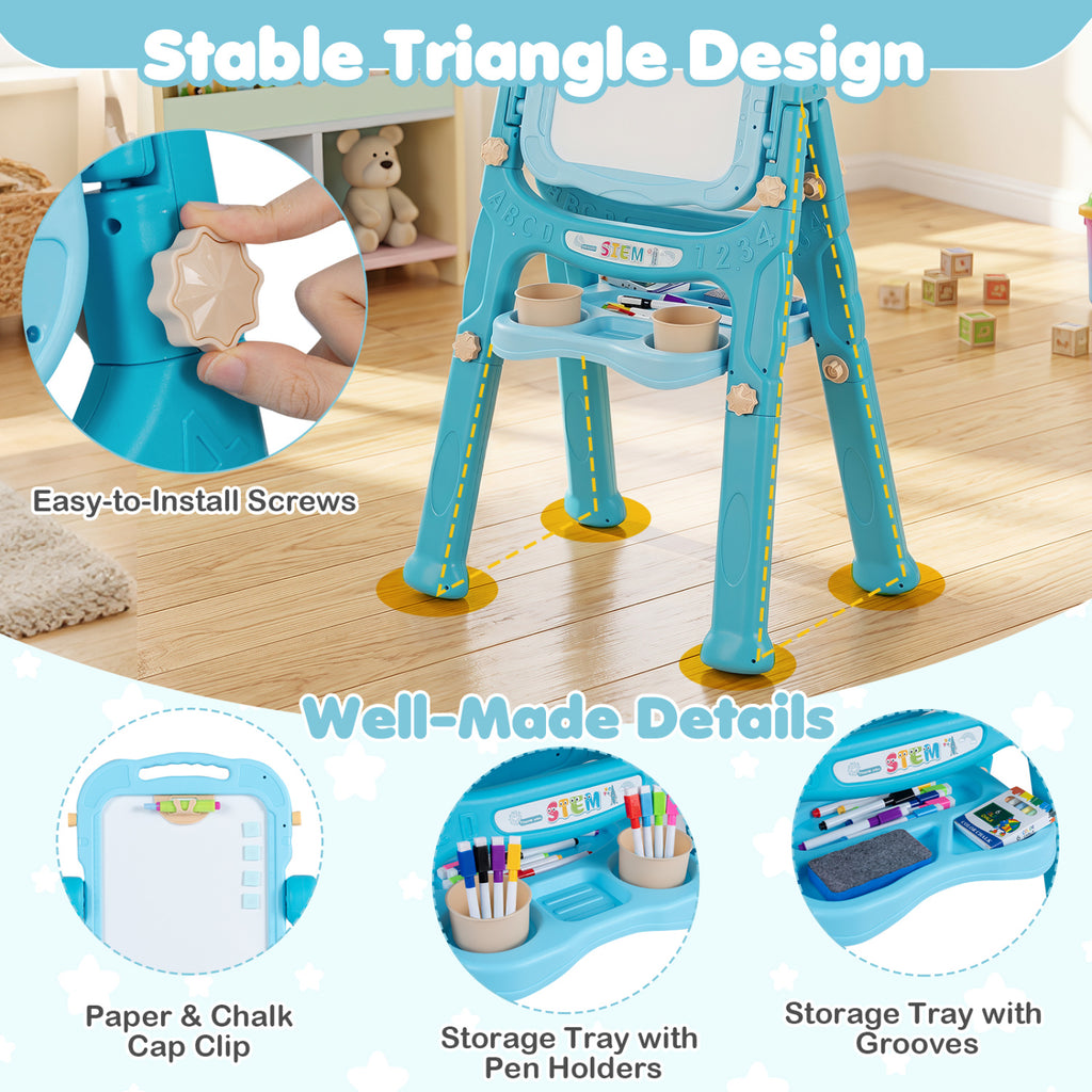 Art Easel for Kids with Adjustable Height-Green