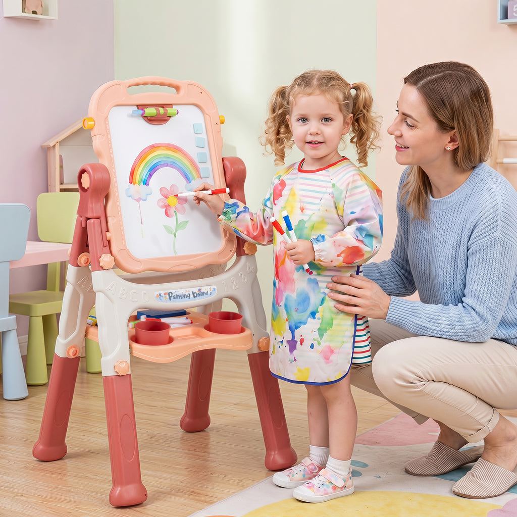 Art Easel for Kids with Adjustable Height-Pink