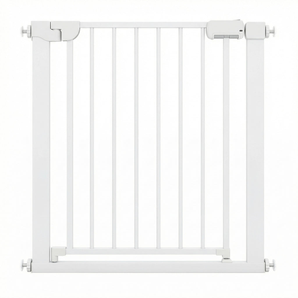 Baby Gate for Stairs Pressure Mounted Auto-Close Door Gate-White