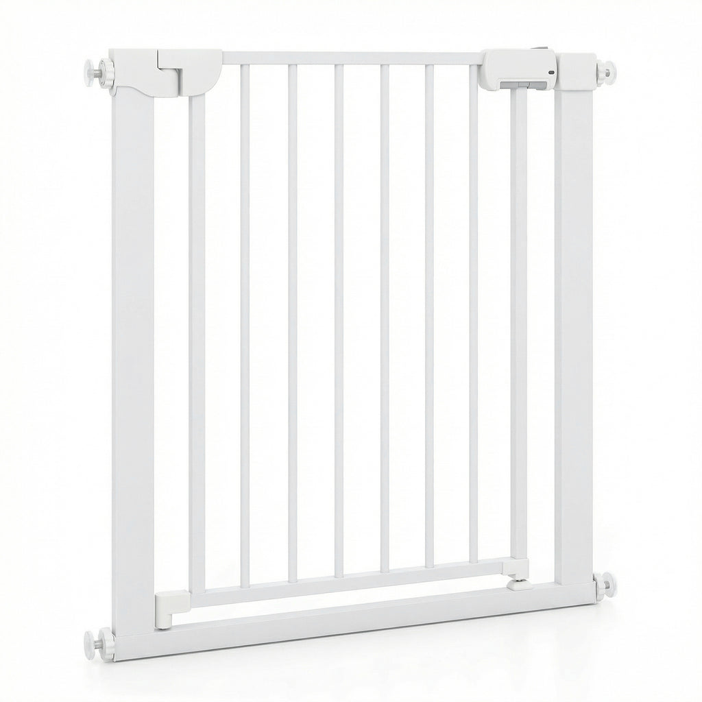 Baby Gate for Stairs Pressure Mounted Auto-Close Door Gate-White