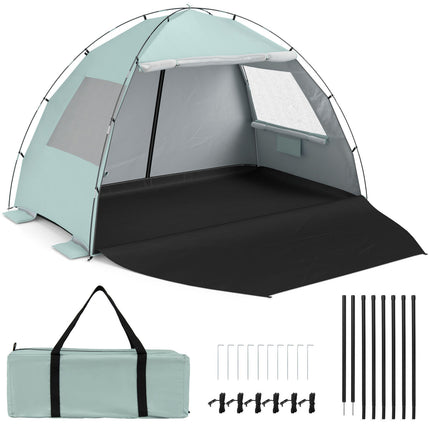 Beach Tent Sun Shelter with Canopy Pop-Up Easy Setup UPF50+ Sun Protection-Green