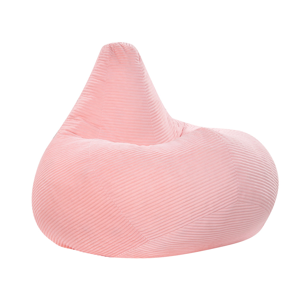 Bean Bag Chair for Adults Accent Lazy Sofa with Skin-friendly Corduroy Cover and Soft Sponge Filling-Pink