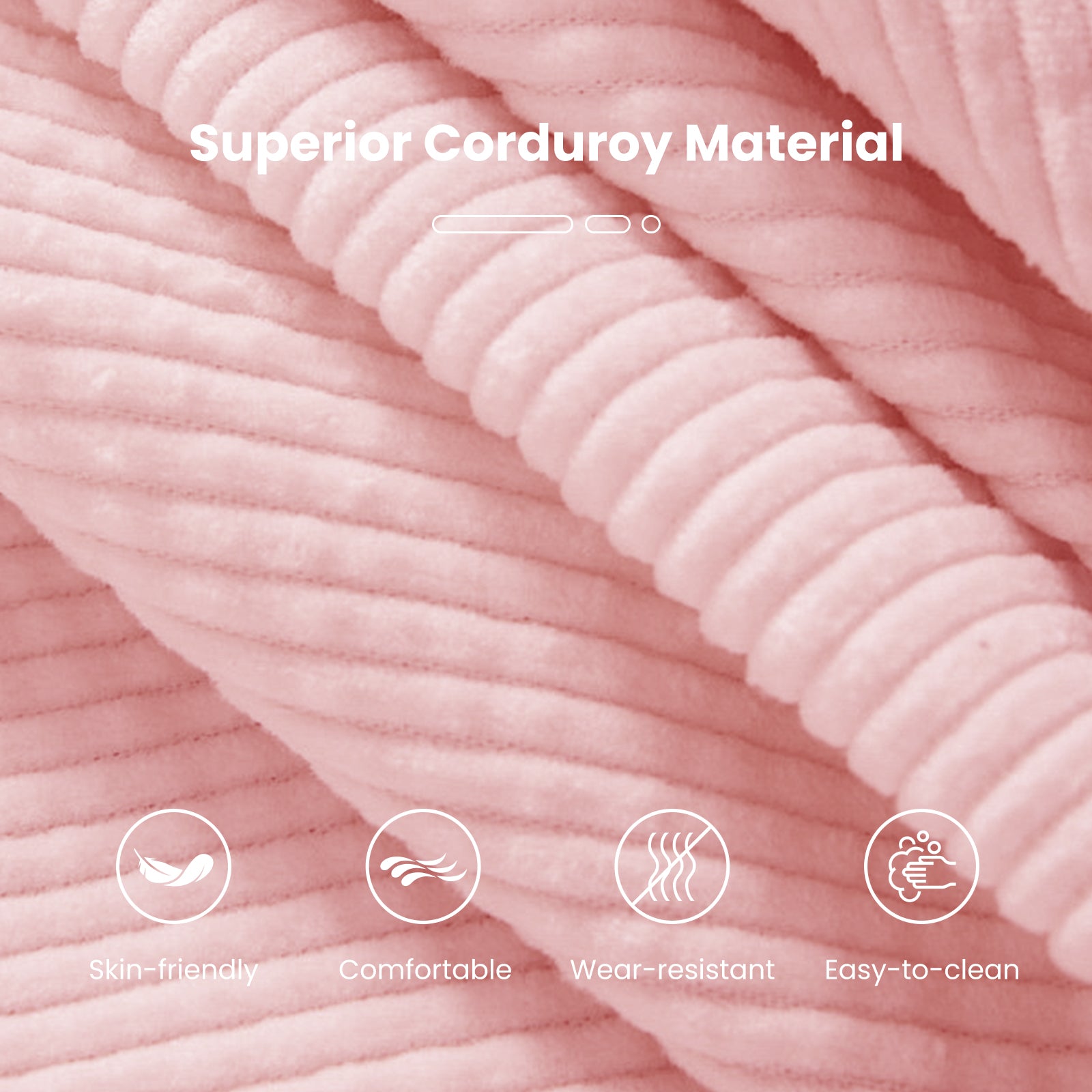 Bean Bag Chair for Adults Accent Lazy Sofa with Skin-friendly Corduroy Cover and Soft Sponge Filling-Pink