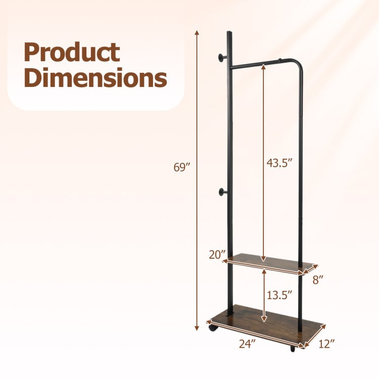 Bedroom Set with 3-Tier Clothes Rack Freestanding Clothing Rack and Dresser Storage Tower