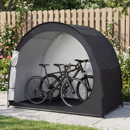 Bike Storage Tent Portable Bicycle Shed with Waterproof PU Coated Oxford Fabric-Black