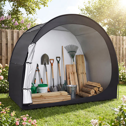Bike Storage Tent Portable Bicycle Shed with Waterproof PU Coated Oxford Fabric-Black