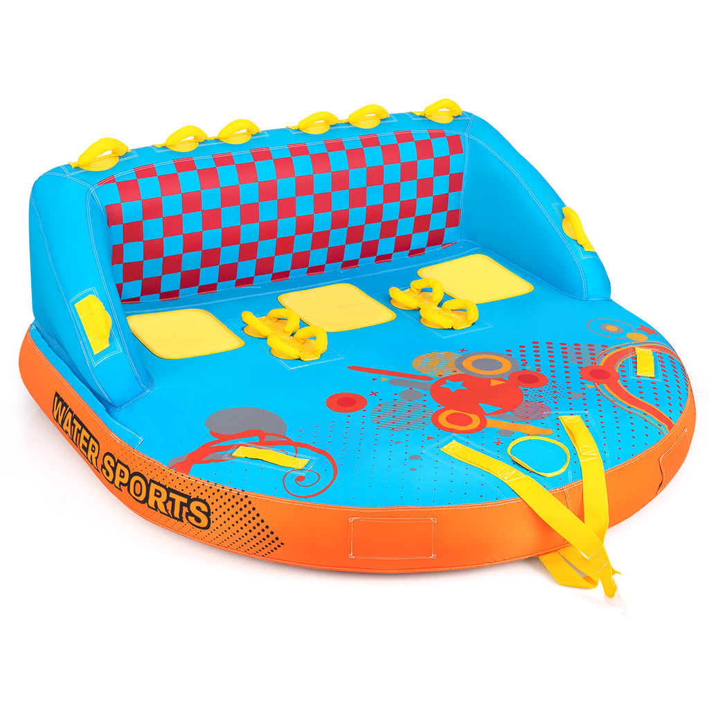 Boating 3 Riders Towable Tube Water Sport Towables Sofa Pull Tube with Nylon Cover