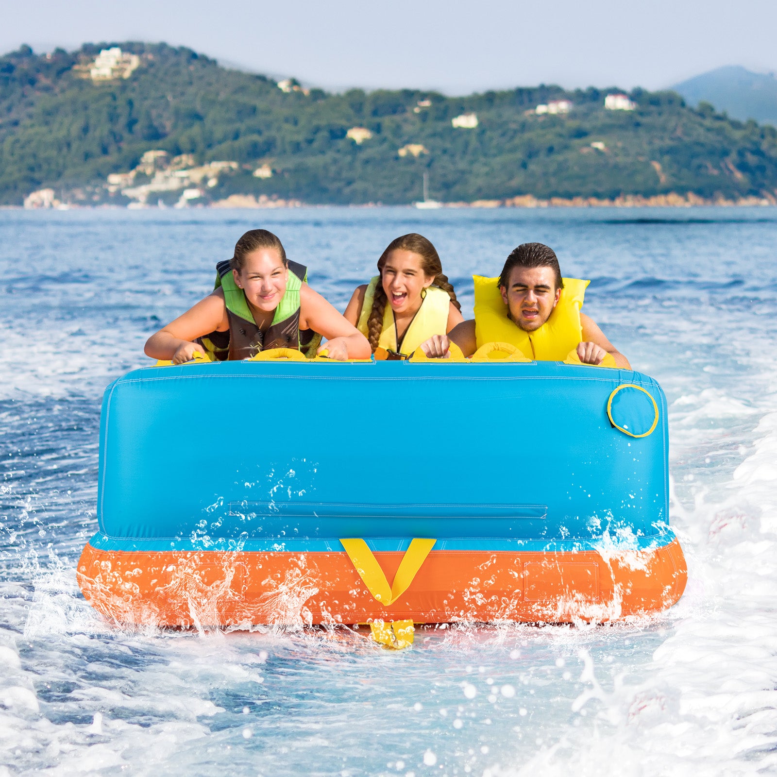 Boating 3 Riders Towable Tube Water Sport Towables Sofa Pull Tube with Nylon Cover