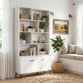 Bookshelf with 3 Doors and 2 Anti-Tipping Kits for Home Office-White