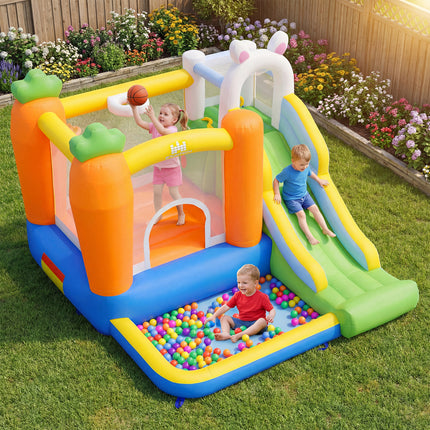 Bounce House for Kids 3-12 with Climbing Wall for Backyard Party