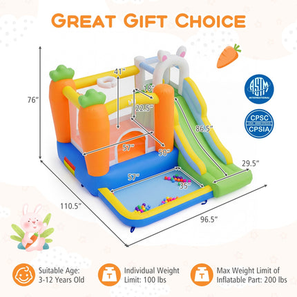 Bounce House for Kids 3-12 with Climbing Wall for Backyard Party