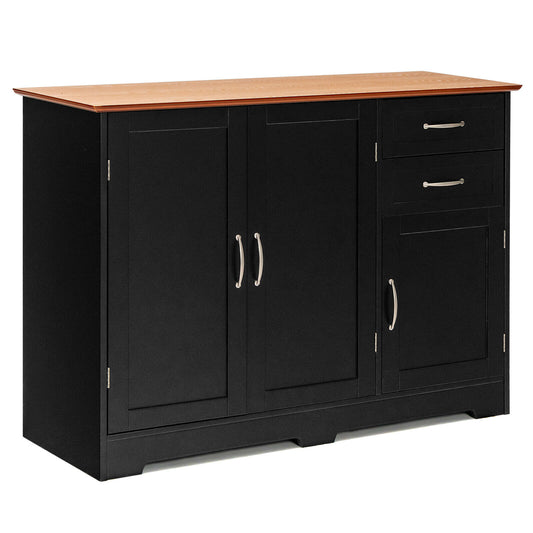 Buffet Storage Cabinet with 2Door Cabinet and 2 DrawersBlack