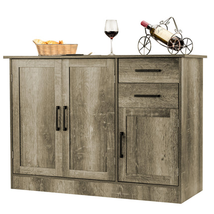 Buffet Storage Cabinet  Kitchen Sideboard with 2 Drawers-Gray