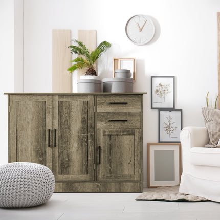 Buffet Storage Cabinet  Kitchen Sideboard with 2 Drawers-Gray