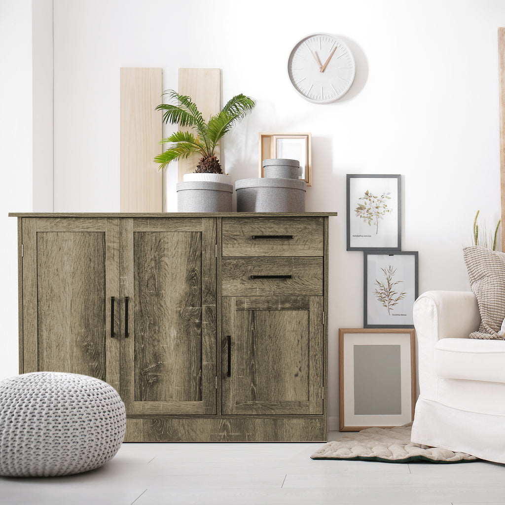 Buffet Storage Cabinet  Kitchen Sideboard with 2 Drawers-Gray