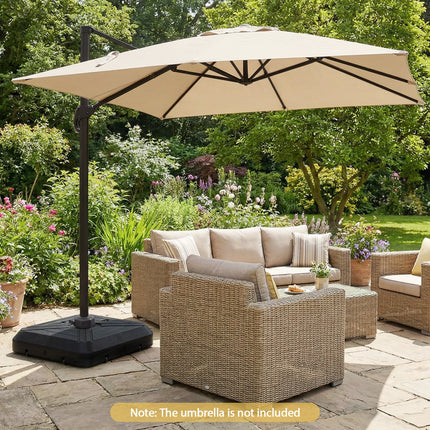Cantilever Offset Umbrella Base with Wheels for Backyard Poolside
