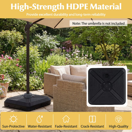 Cantilever Offset Umbrella Base with Wheels for Backyard Poolside