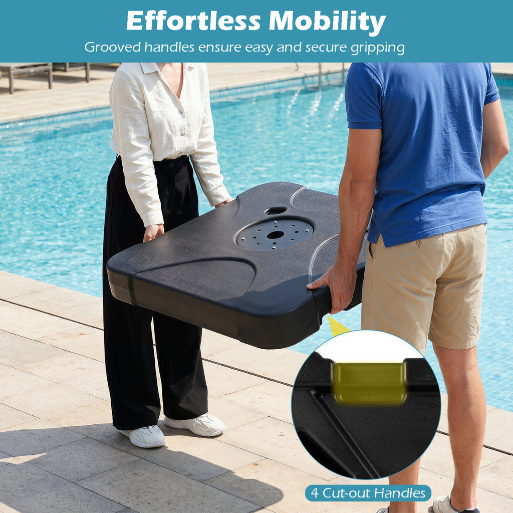 Cantilever Patio Umbrella Base 242 LBS Water and Sand Fillable Weighted Stand