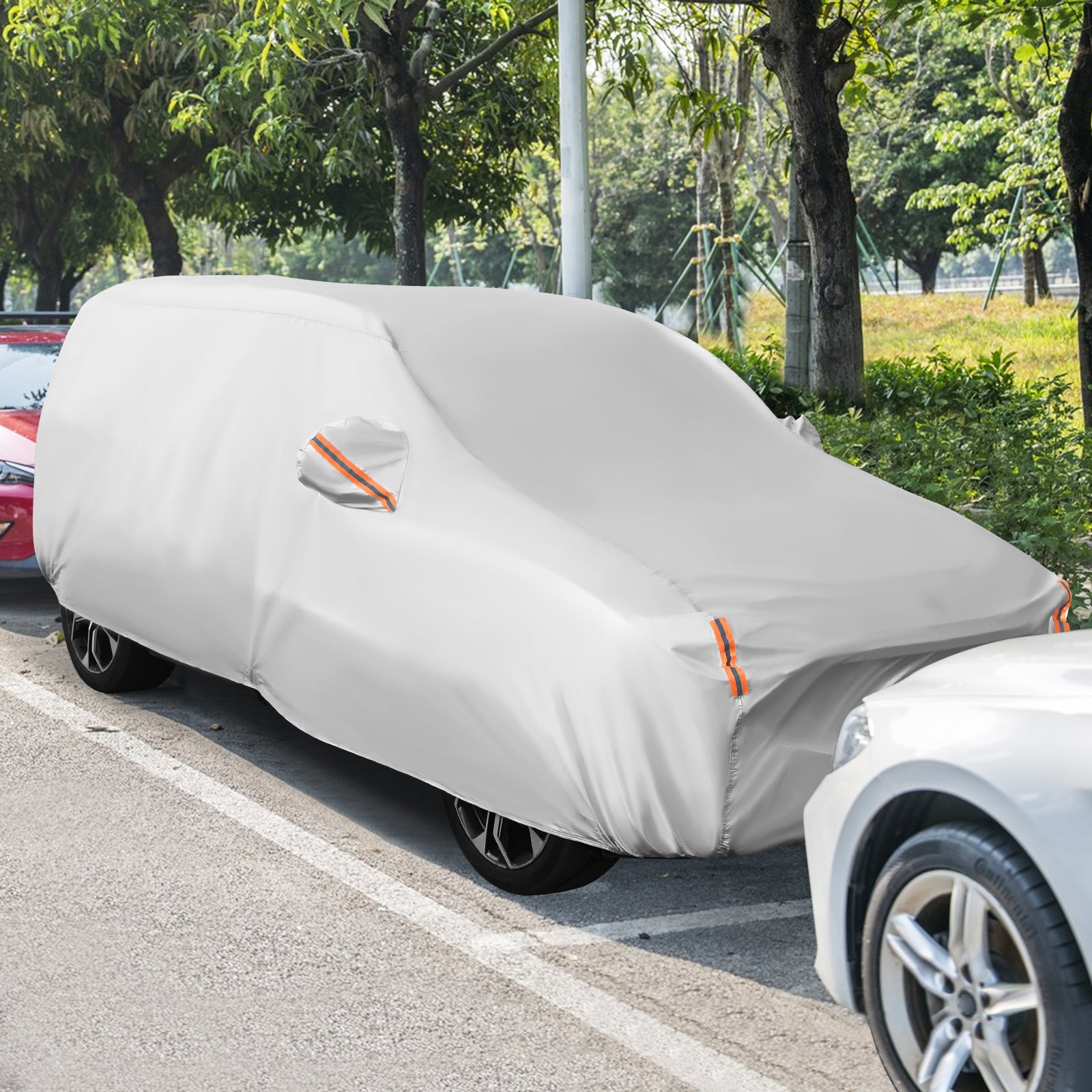 Car Cover for Automobiles 190 Inch Rain Sun UV Protection Universal Fit SUV Chevrolet Hyundai Kia Mazda