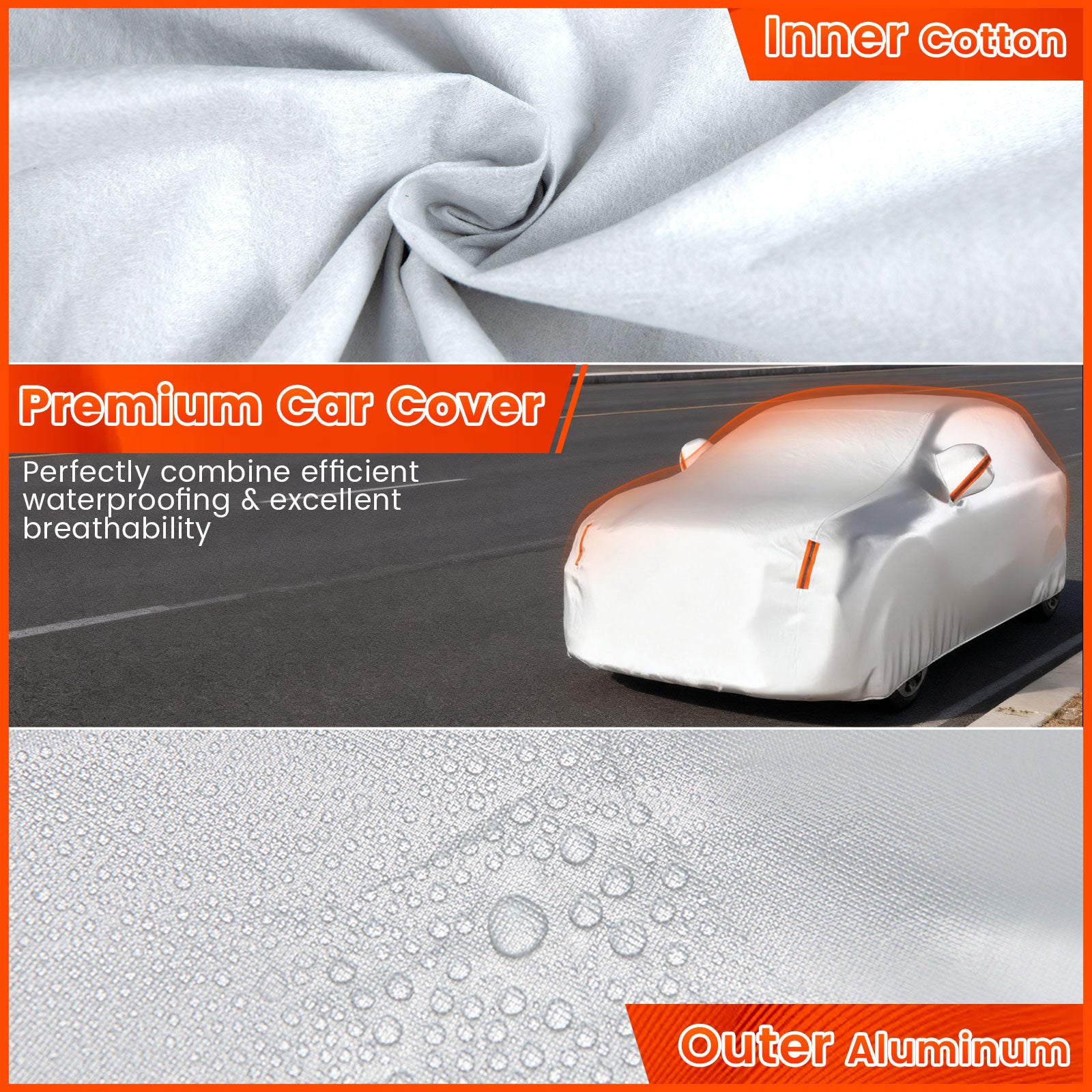 Car Cover for Automobiles 200 Inch Rain Sun UV Protection Fit SUV BMW Honda Lexus Mercedes-Benz