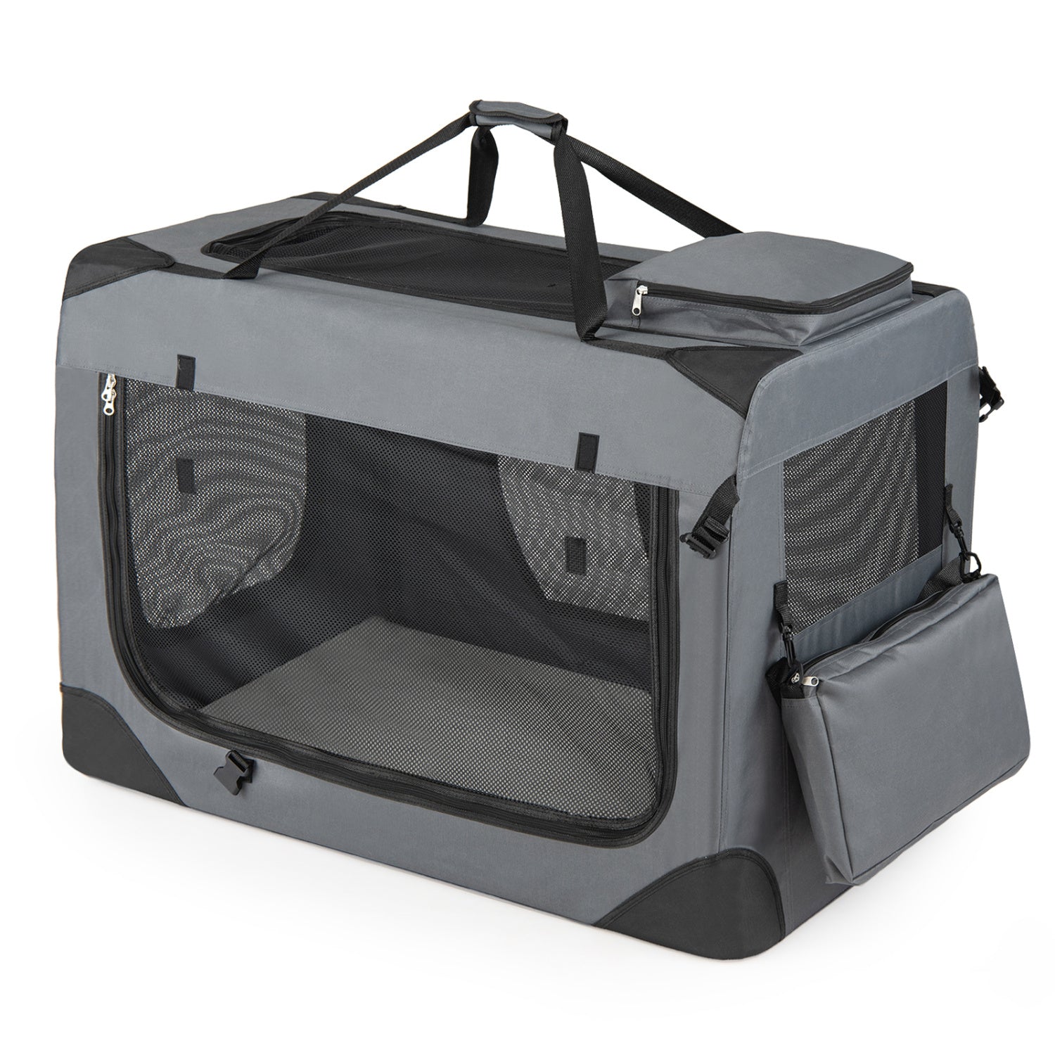 Collapsible Soft Dog Crate Travel Crate with Mesh Windows and 3 Doors-XL