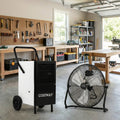 Commercial Dehumidifier and Heavy€‘Duty Metal Floor Fan Combo