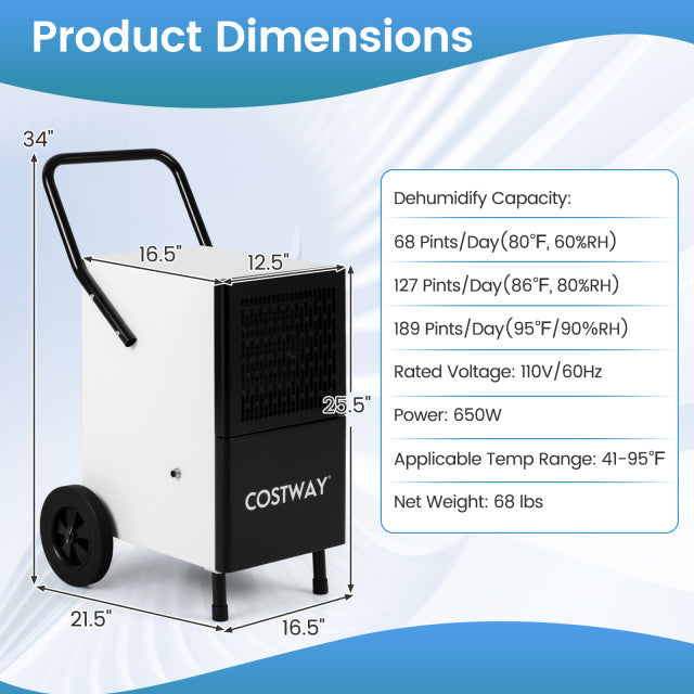 Commercial Dehumidifier and Heavy€‘Duty Metal Floor Fan Combo