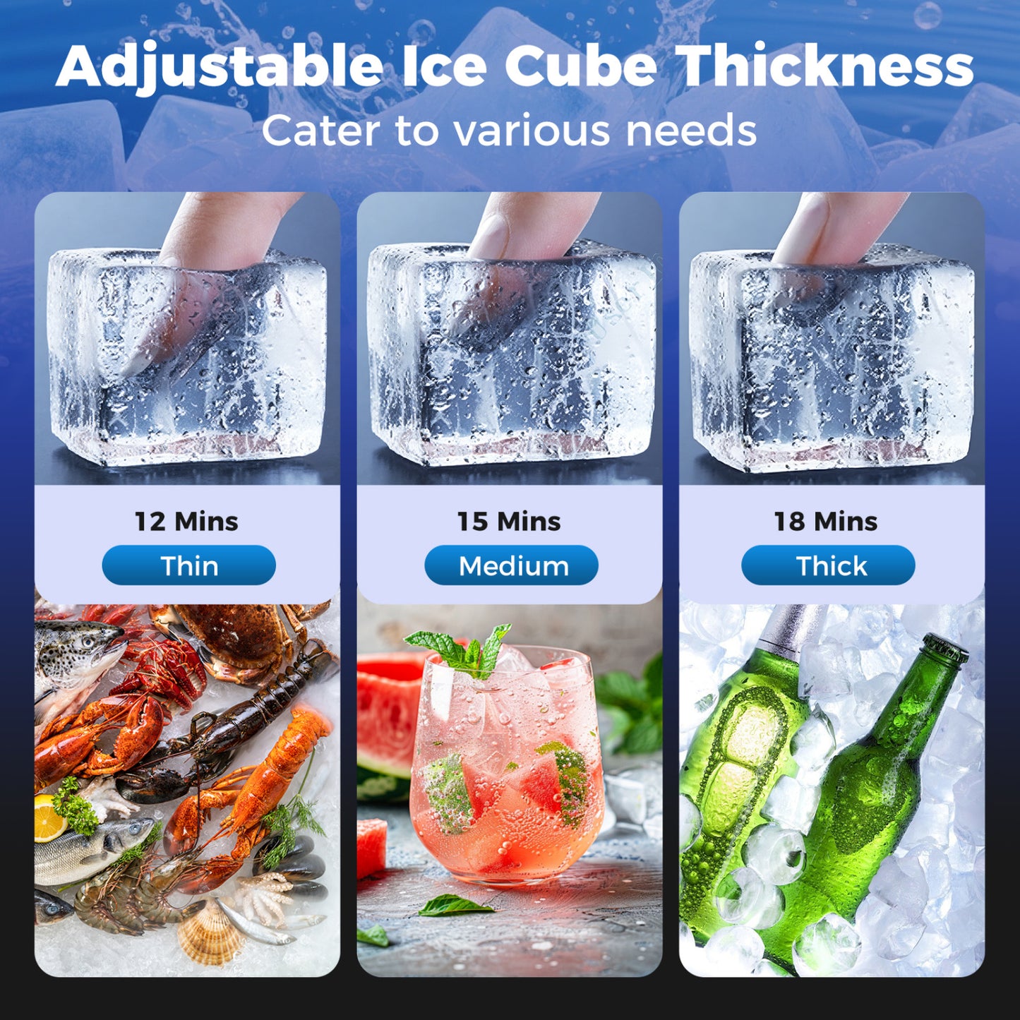 Commercial Ice Maker 110 lbs/24H Undercounter Ice Machine with 25 lbs Storage Capacity