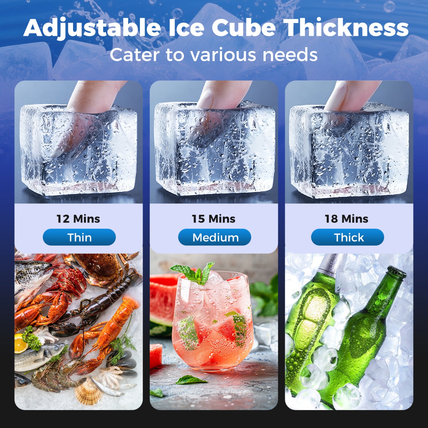 Commercial Ice Maker 110 lbs/24H Undercounter Ice Machine with 25 lbs Storage Capacity