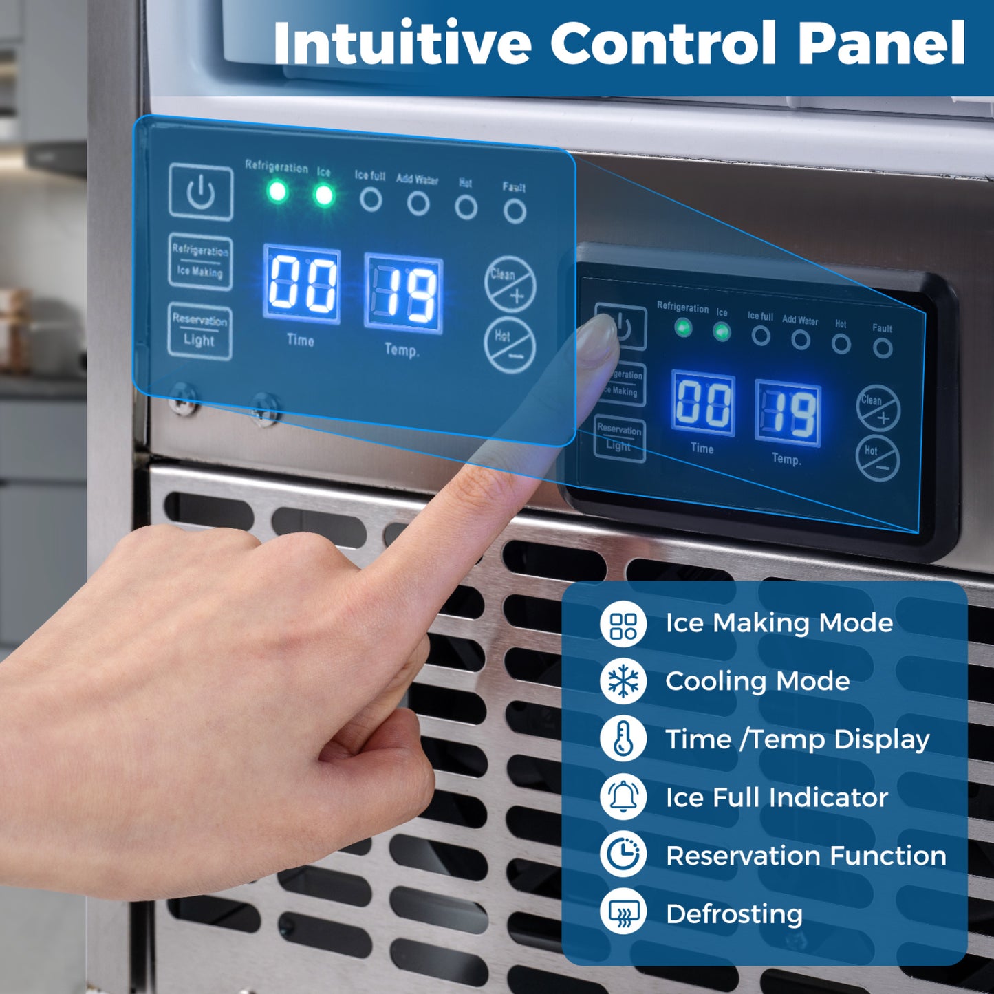 Commercial Under Counter Ice Maker 90 lbs/Day 15 Inch W Built-in