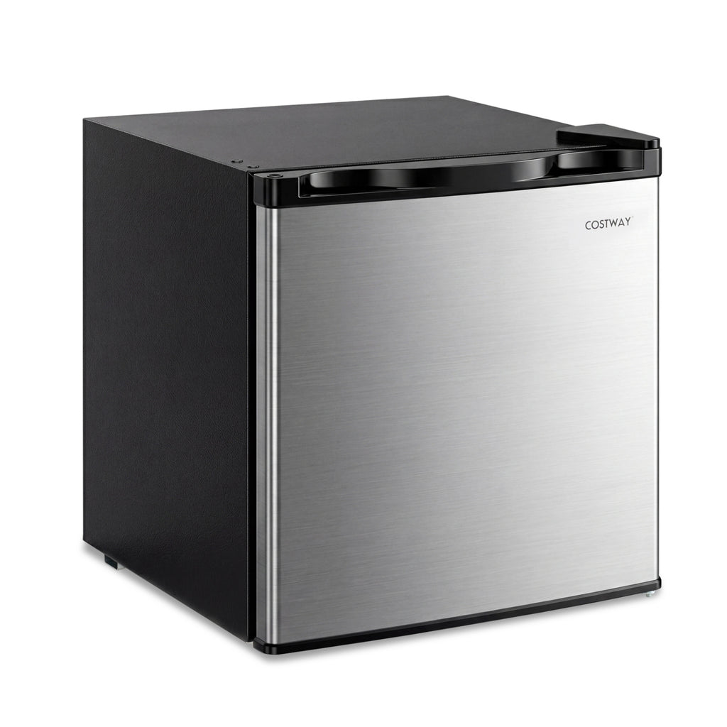 Compact Mini Fridge with 7-Level Adjustable Thermostat-Silver