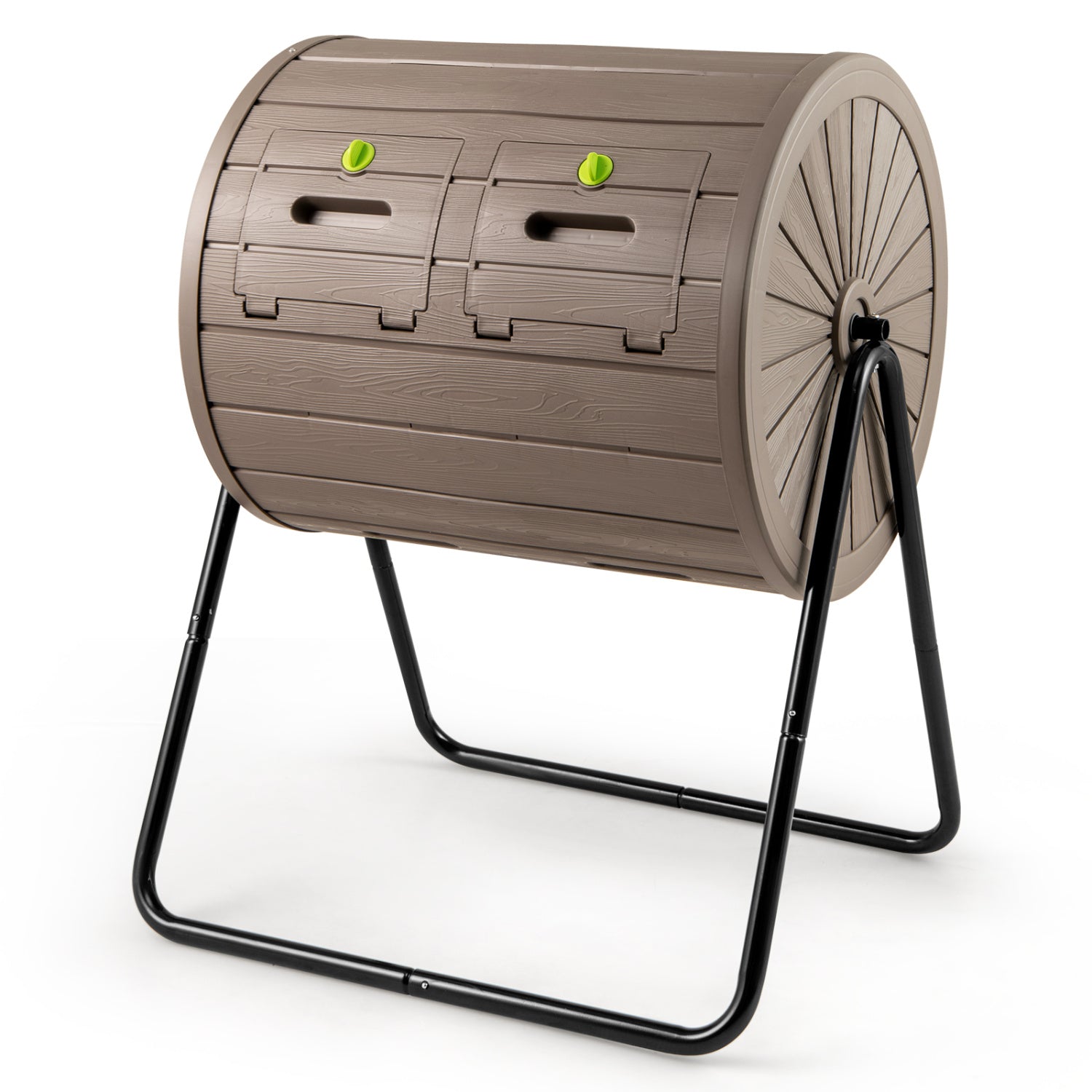 Compost Tumbler 37.5 Gallon Large Outdoor Compost Bin-Coffee